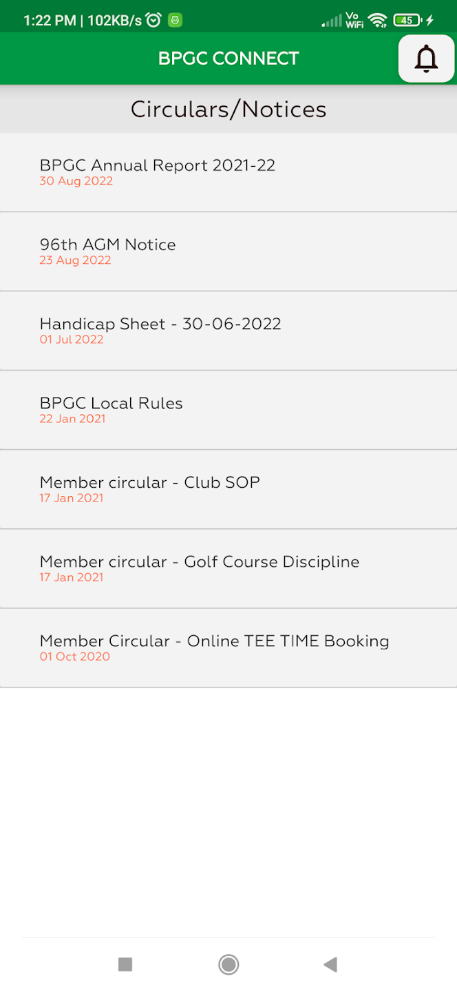 BPGC Connect circulars and notices