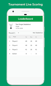 BPGC Golf App tournament leaderboard