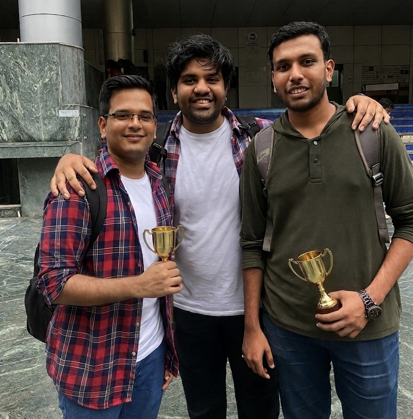 Team Alpha with their Innovathon trophies