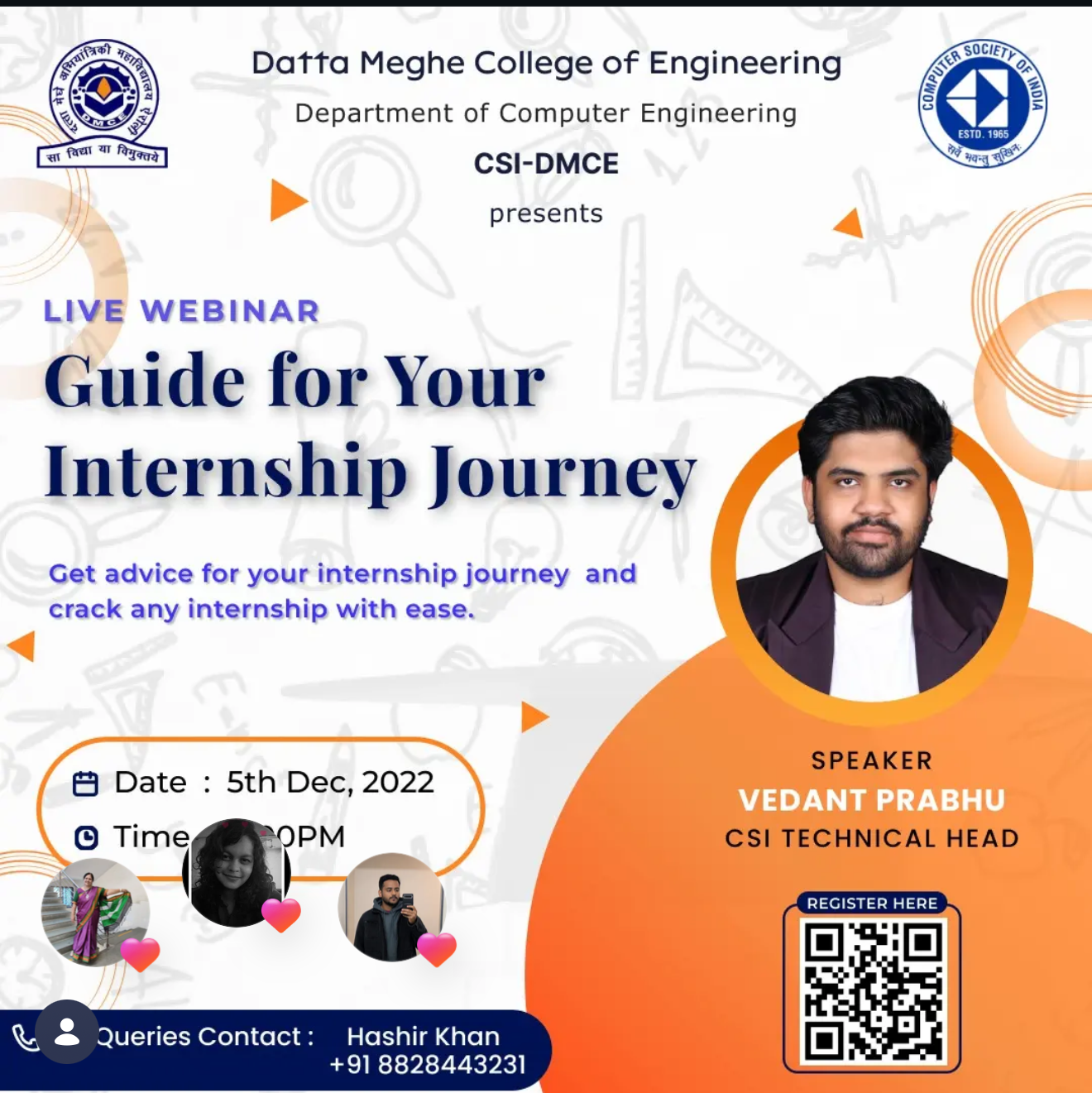 CSI webinar poster — Guide for Your Internship Journey