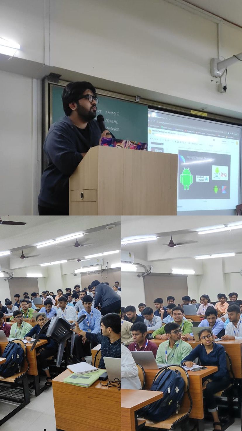 Vedant teaching Android development at VESIT Chembur